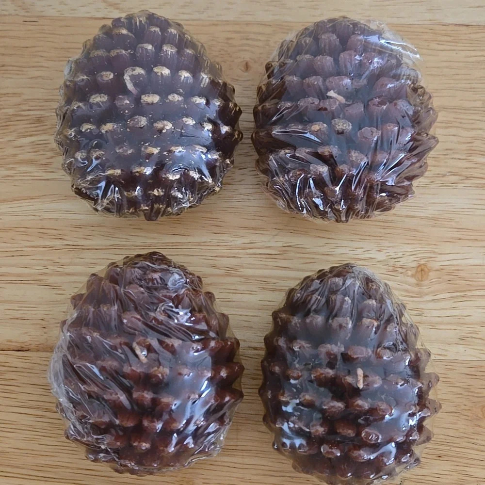 Pottery Barn 4 Fall Pine Cone Candles